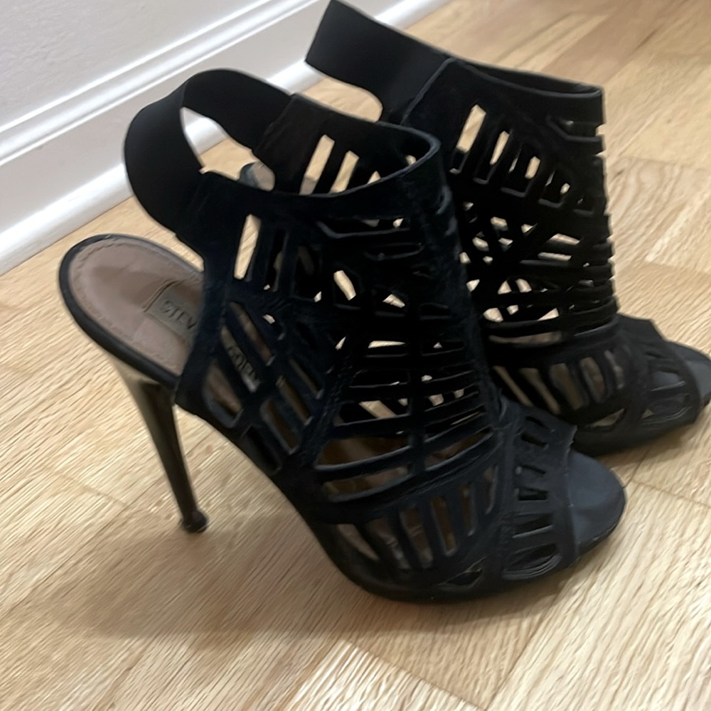 Suede high heeled sandals